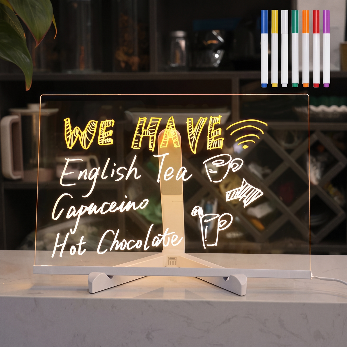 Tableau à dessin lumineux MagicSketch branché à l'aide du câble USB