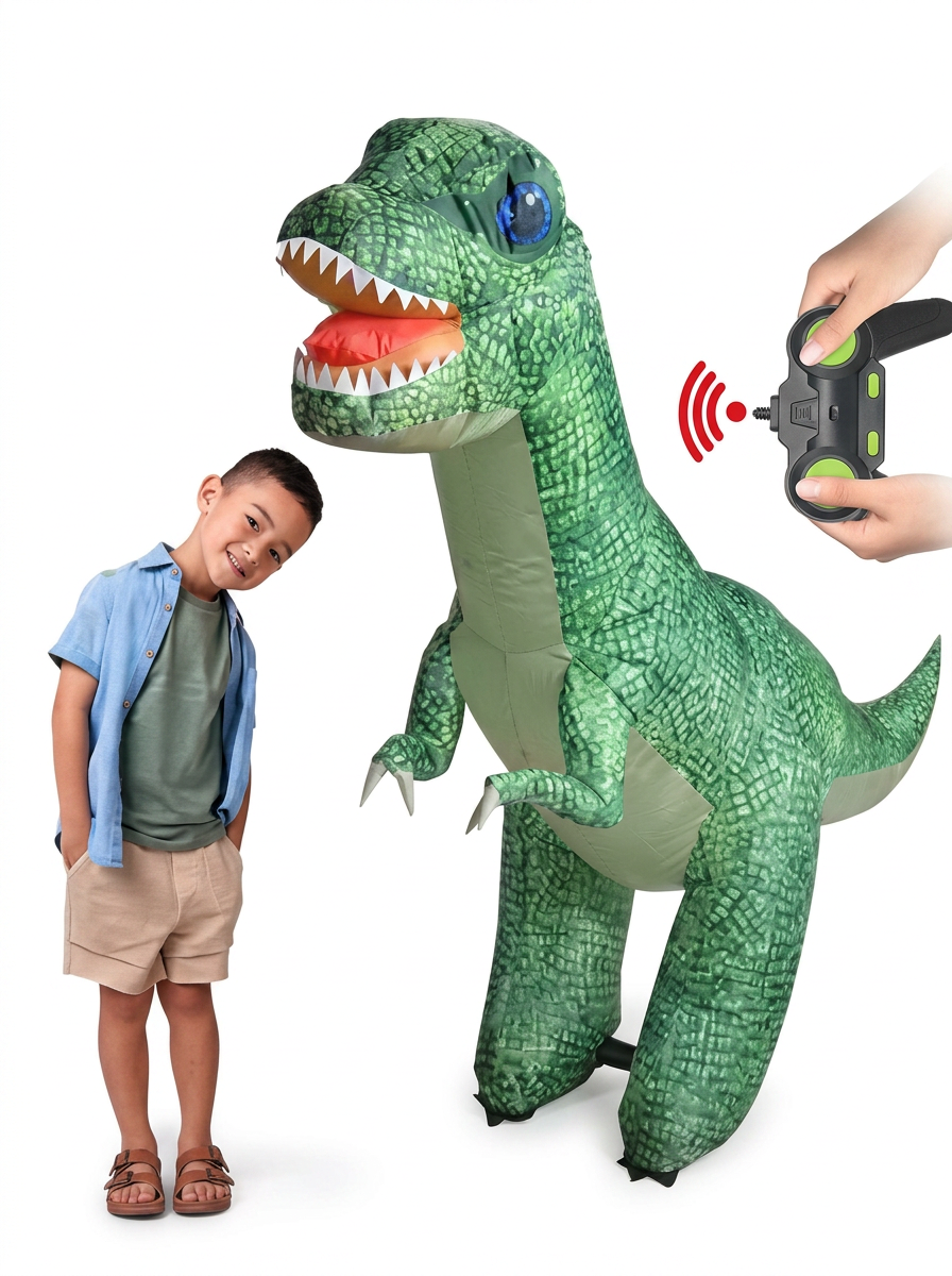 Petit dinosaure gonflable radiocommandé avec télécommande