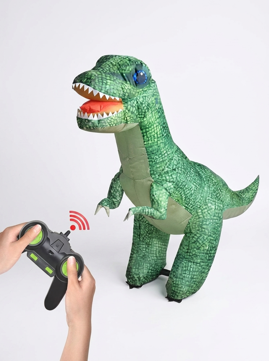 Dinosaure gonflable radiocommandé vert en extérieur