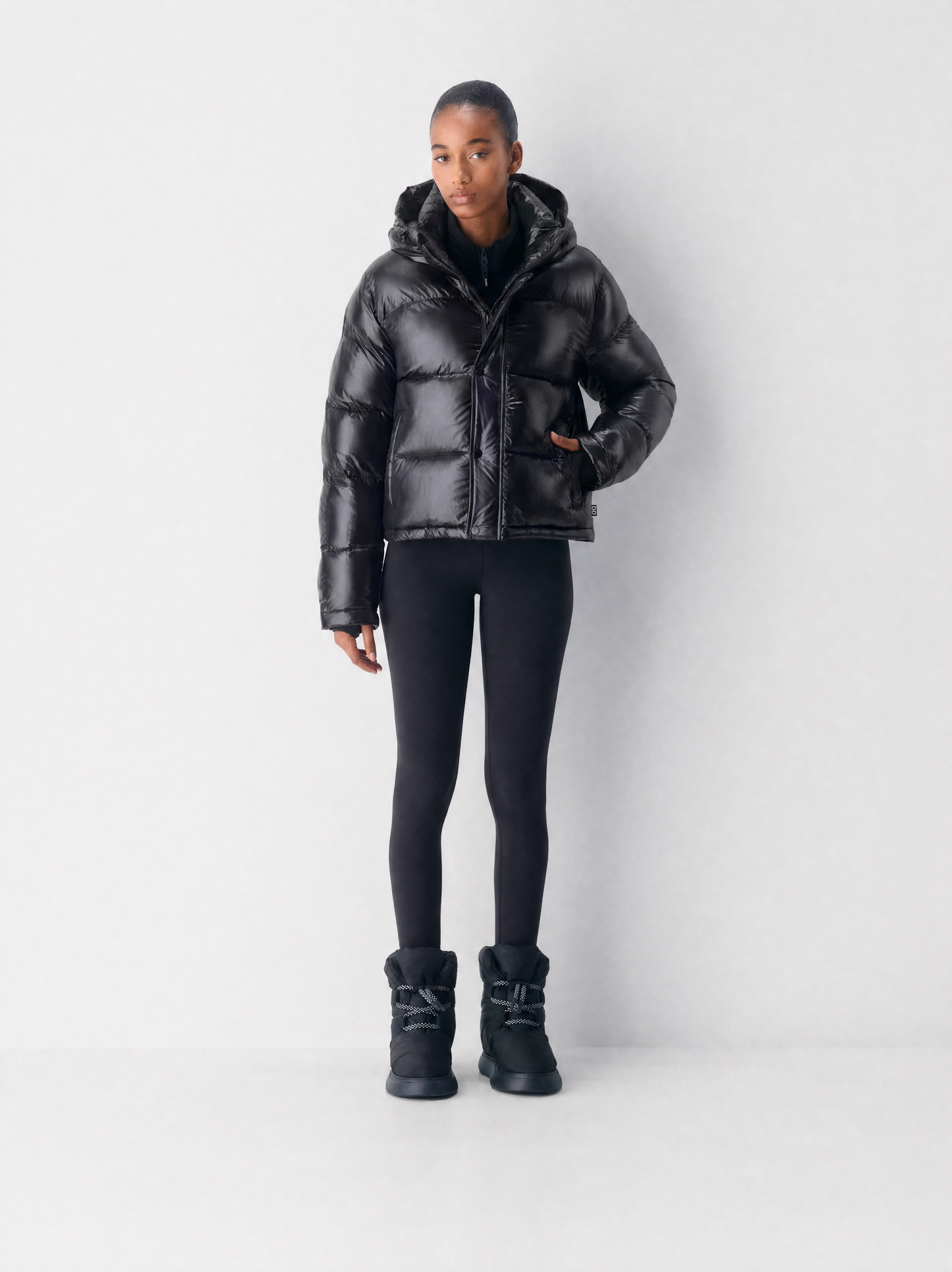 Doudoune courte super chaude femme, détail capuche