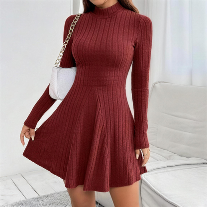 Robe Emma col montant rouge, vue de face