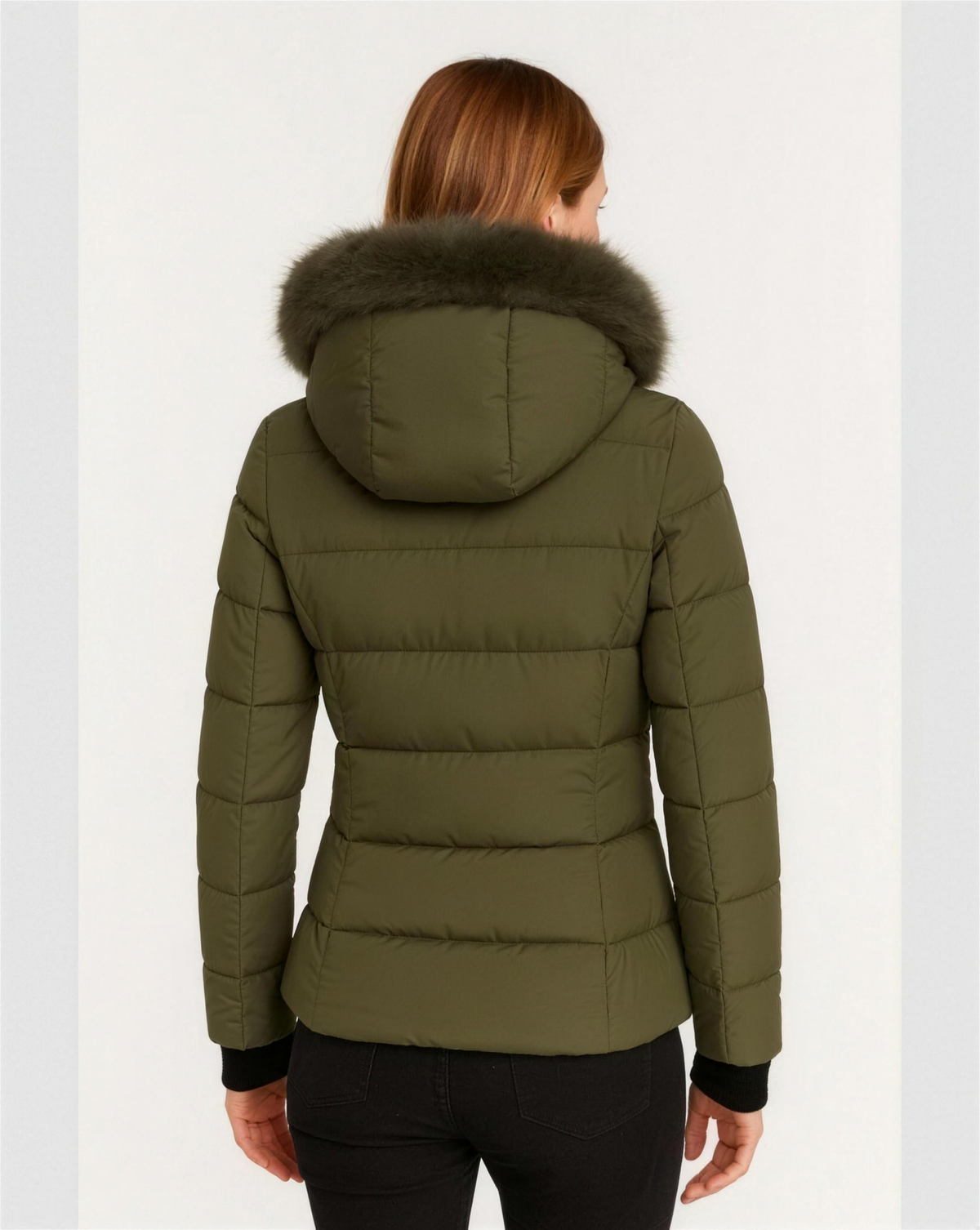 Doudoune Femme Capuche Fausse Fourrure