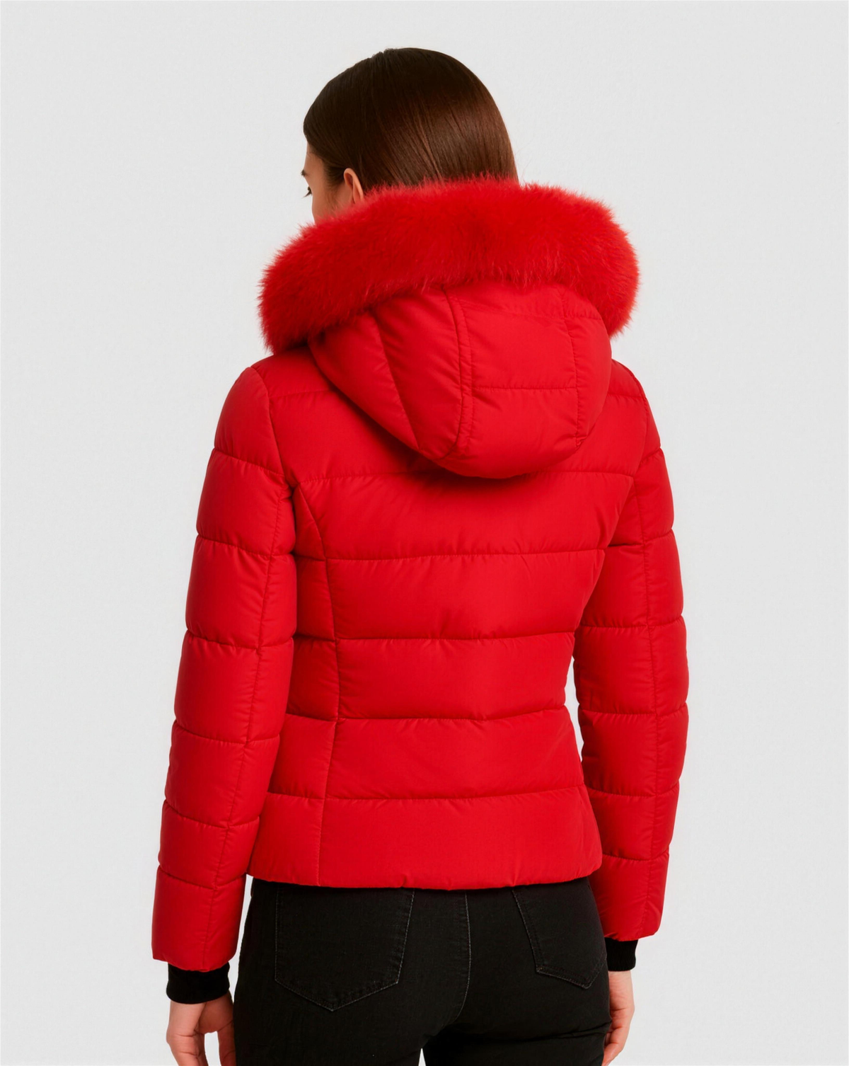 Doudoune Femme Capuche Fausse Fourrure