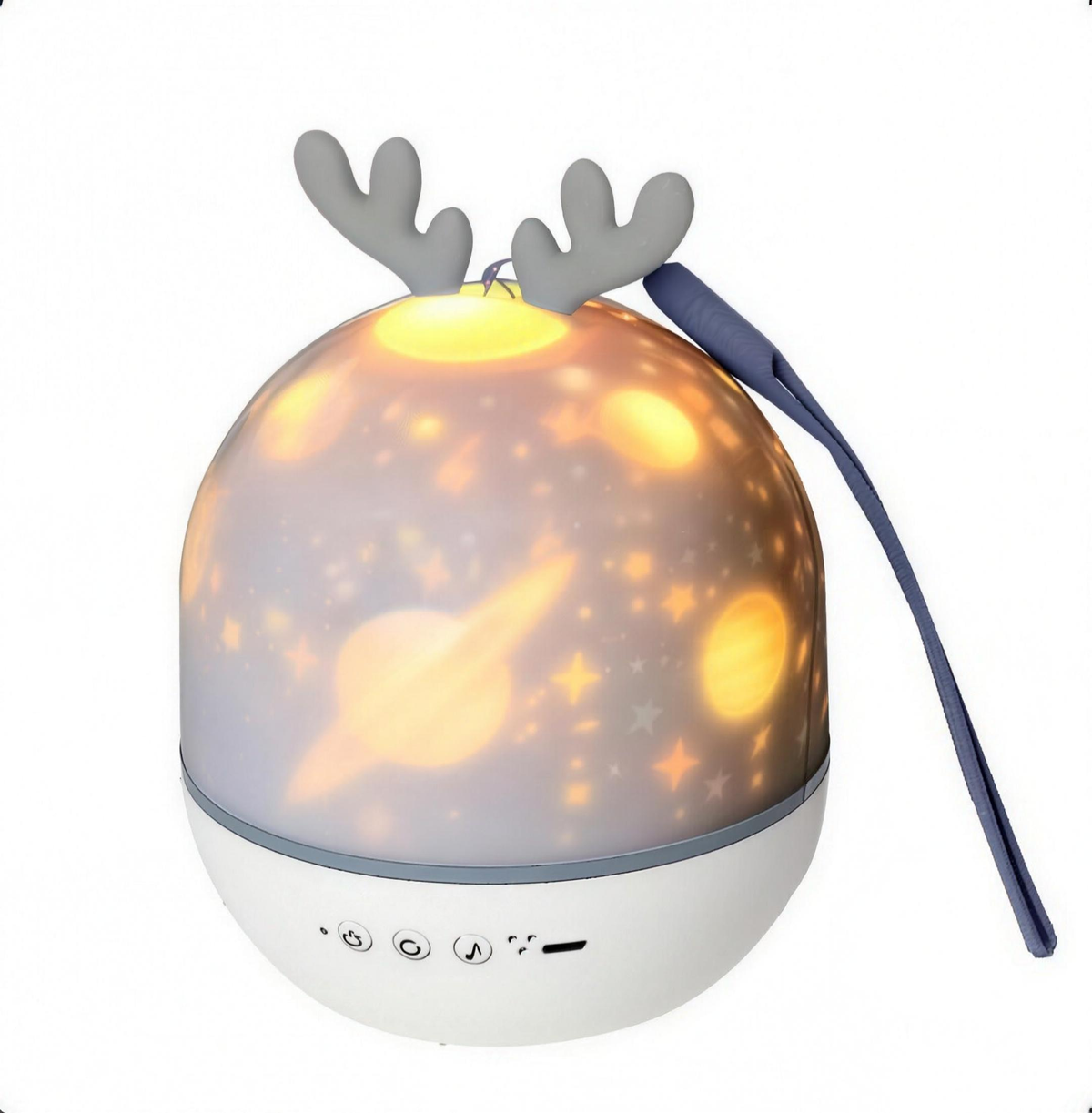 Veilleuse projecteur d'étoiles, motif cerf