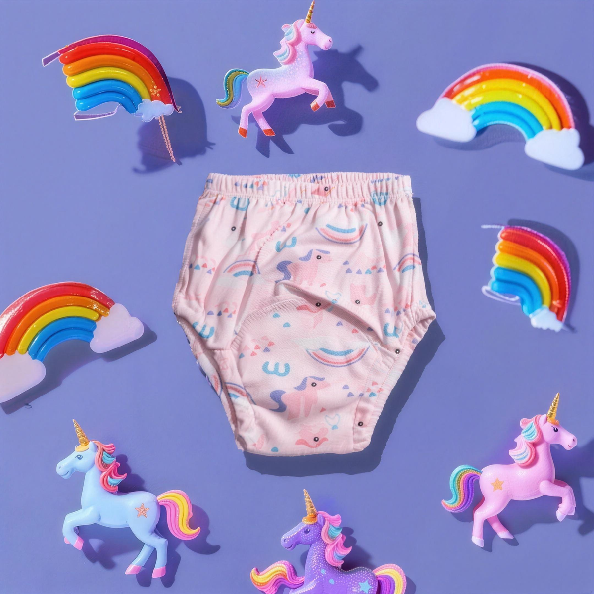 Culotte d'apprentissage réutilisable, motif Licornes