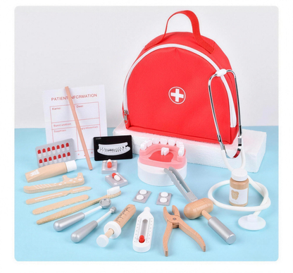 Coffret docteur et dentiste pour enfants avec accessoires médicaux, photo haute résolution