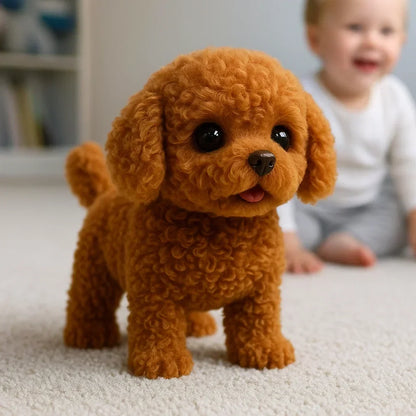 Chiot robot IA en peluche, coloris marron