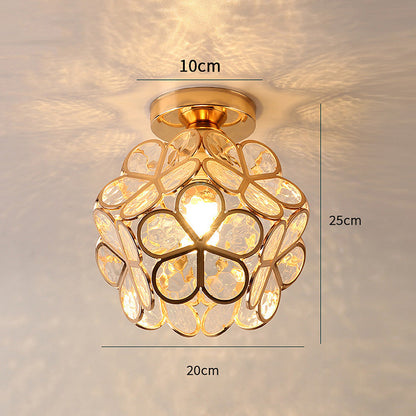 Plafonnier fleur en cristal, ambiance lumineuse