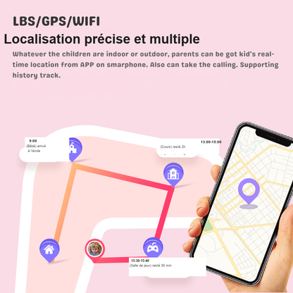 Montre connectee GPS enfant KidsSafe - fonctions SOS, GPS et appels video 4G