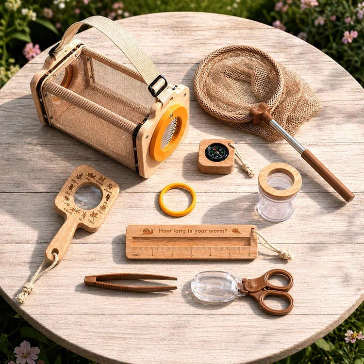 Bocal de collecte et pince à épiler du kit explorateur nature