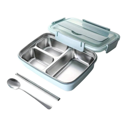 Lunchbox bento en acier inoxydable bleue