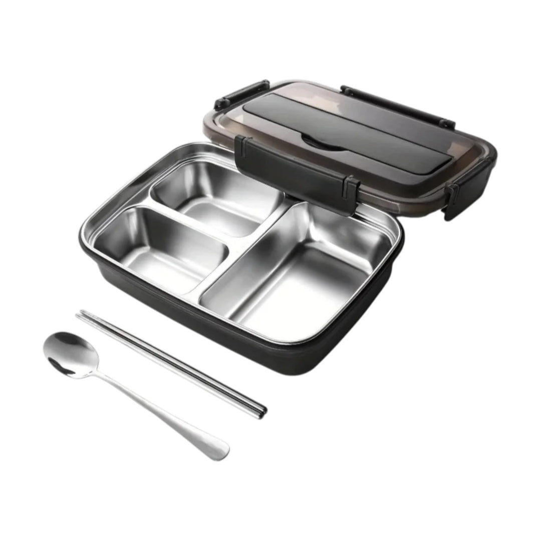 Lunchbox bento en acier inoxydable noire