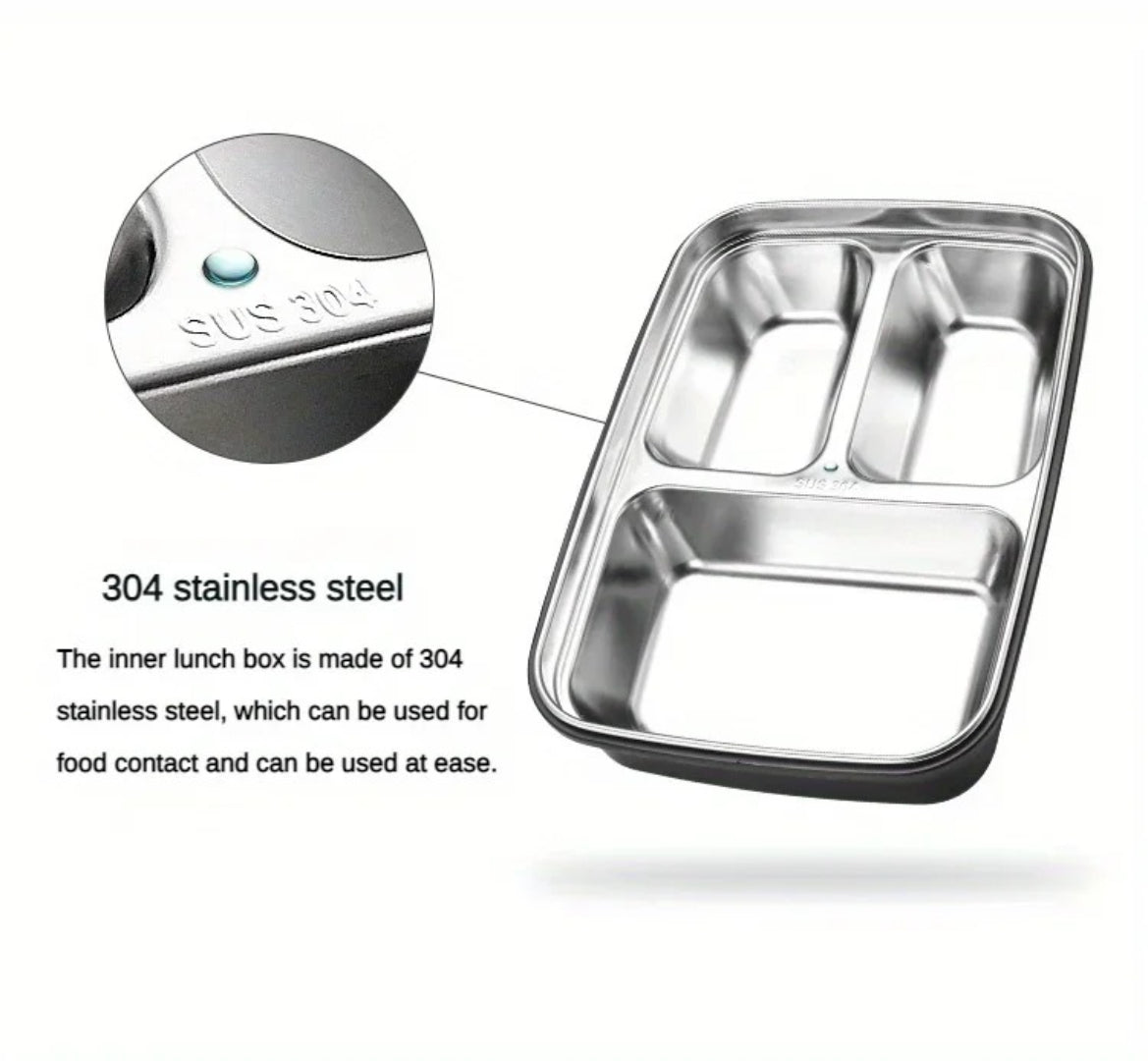Détail des compartiments de la lunchbox bento