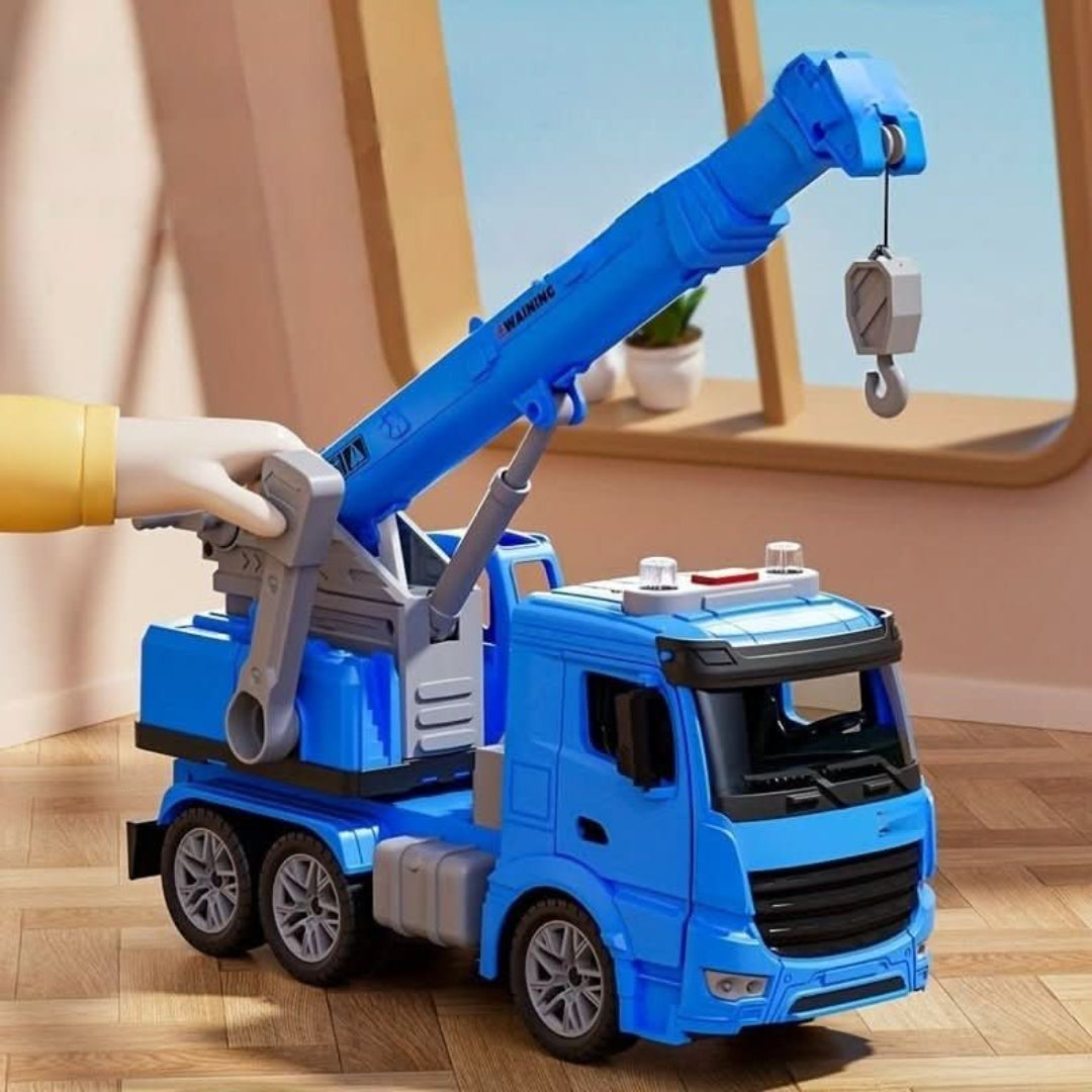 Grue de chantier jouet bleue