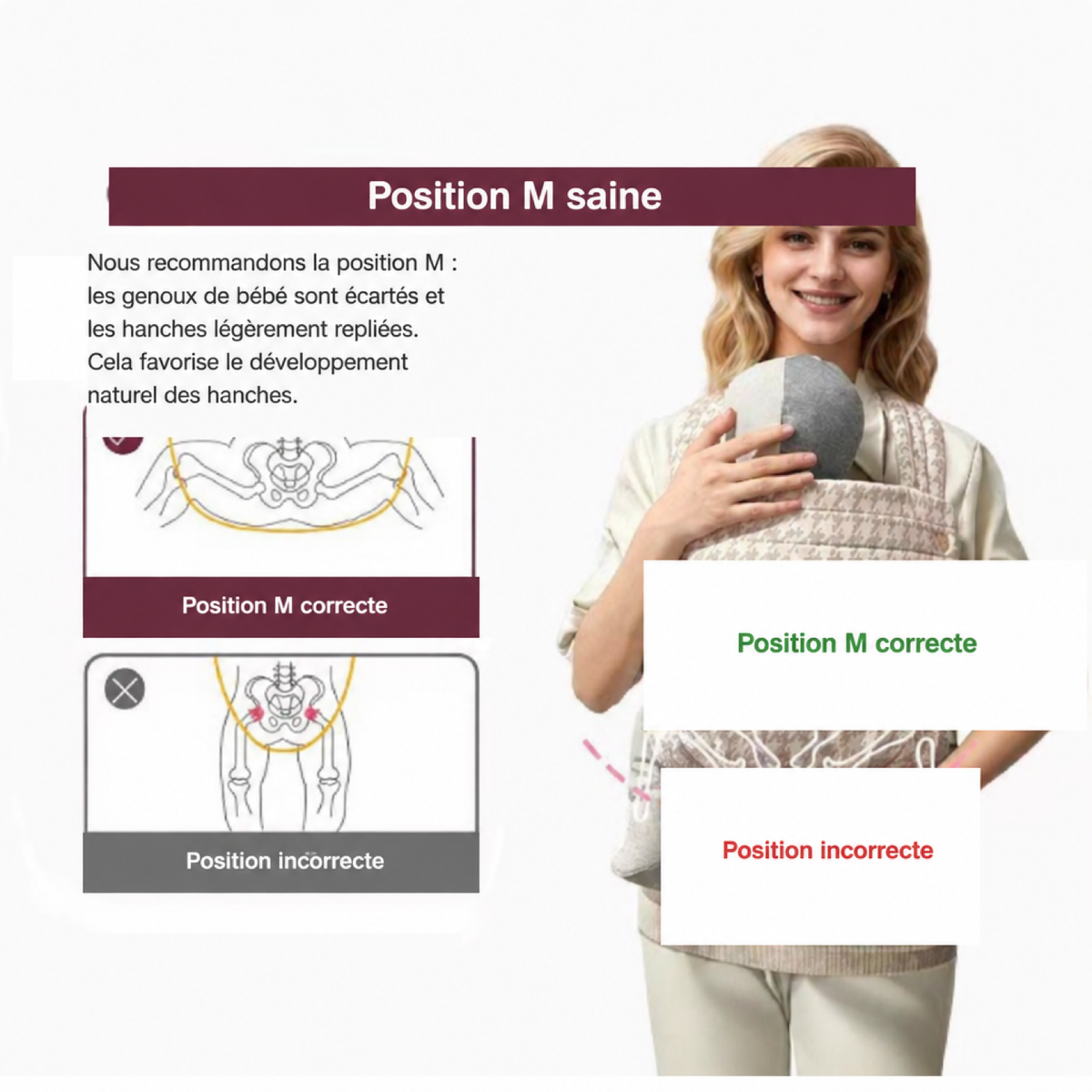 Guide des tailles et de l'ajustement du porte-bébé