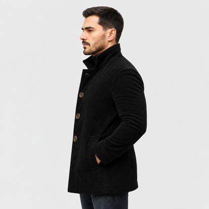 Manteau homme élégant col montant - vue de dos