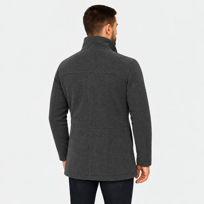 Manteau homme élégant col montant - vue de profil