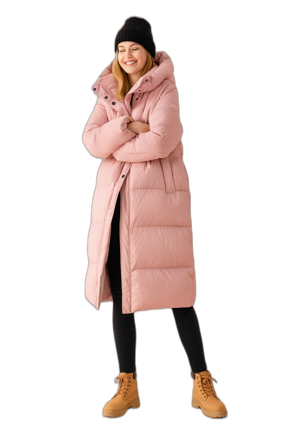 Manteau d'hiver long avec capuchon, vue de détail