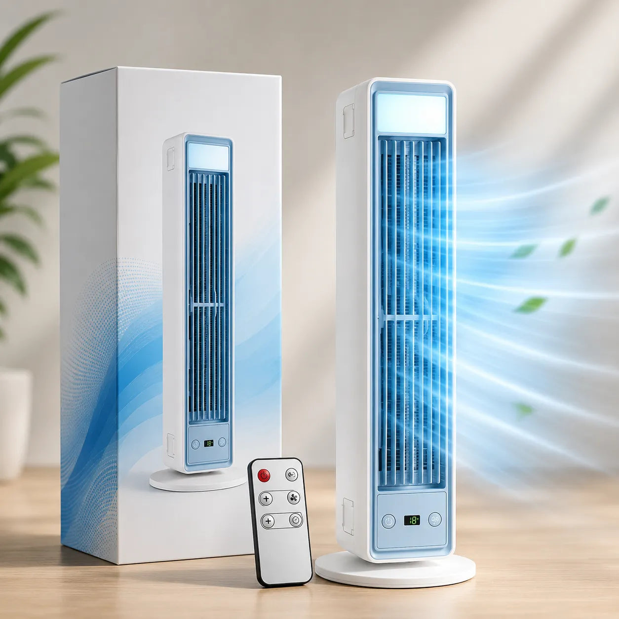 Climatiseur Mobile Sans Évacuation – Tour Sans Pales, Silencieux