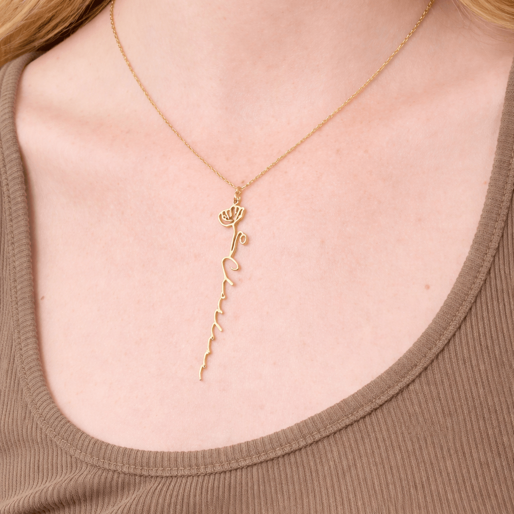 Collier Prénom & Fleur de Naissance