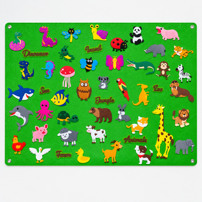 Tableau en feutrine enfant, thème Animaux