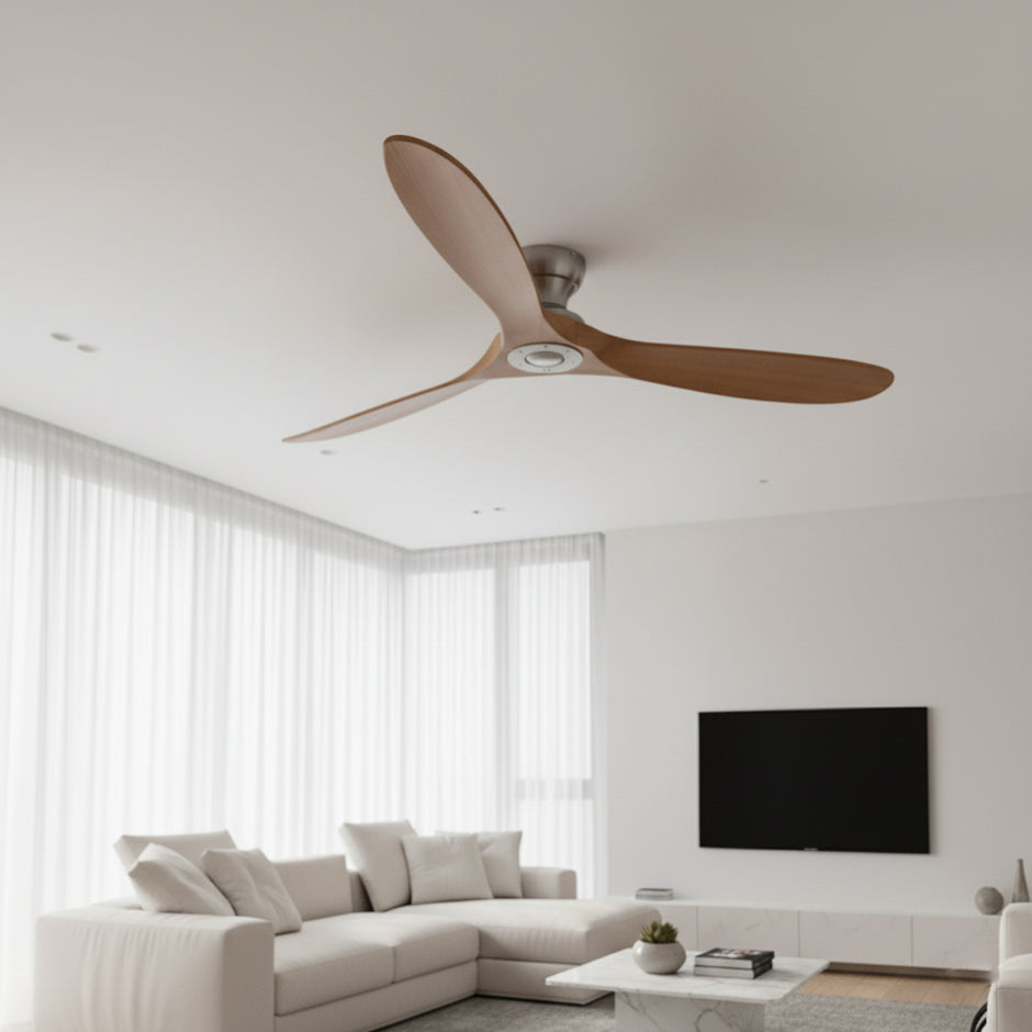Ventilateur de Plafond Bois Massif & LED