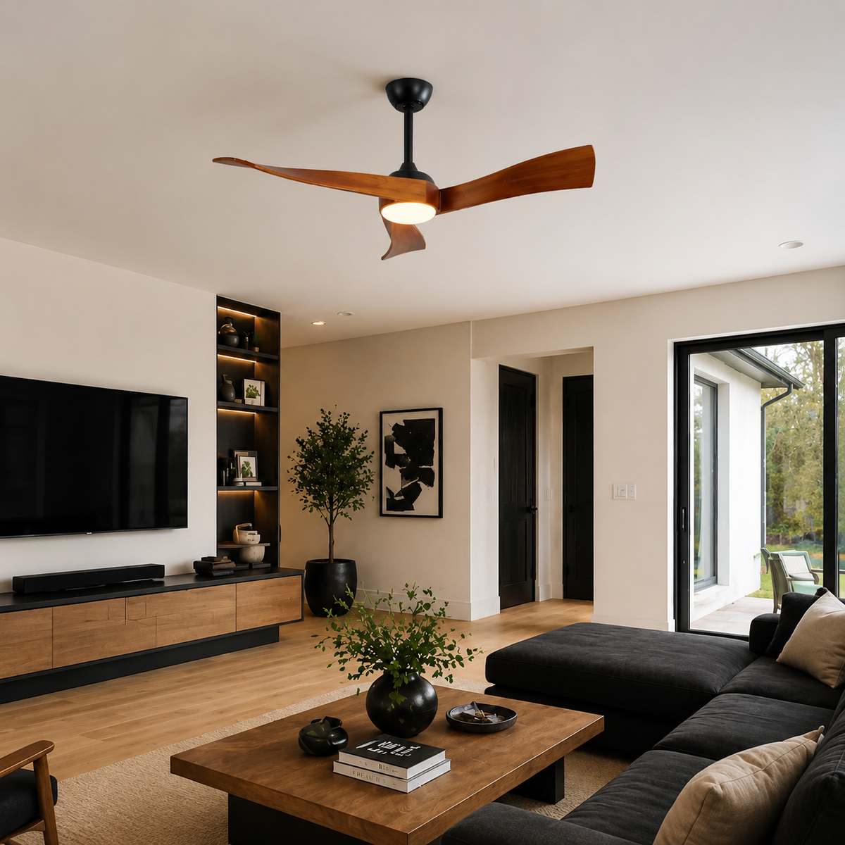 Ventilateur de Plafond LED 132 cm – Silencieux, Réversible & Télécommande