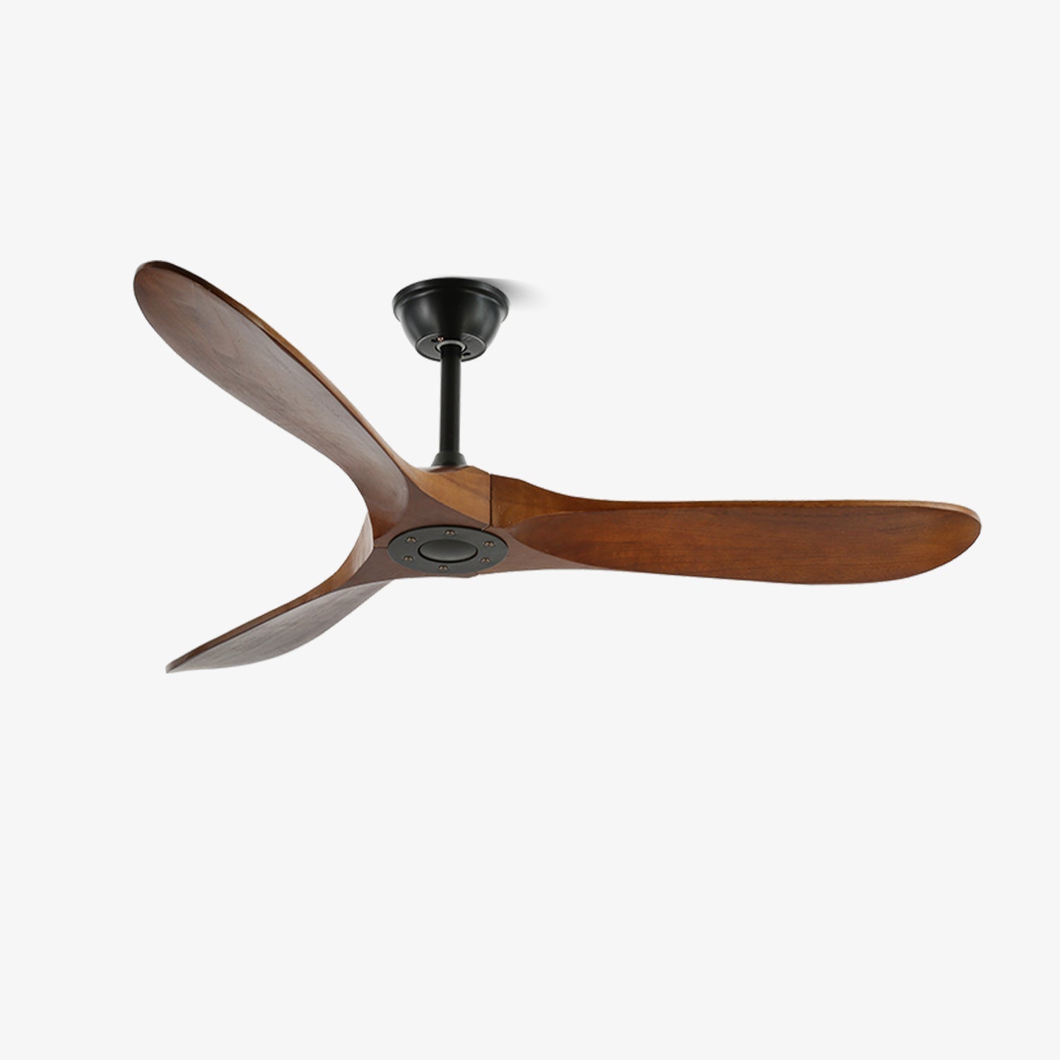 Ventilateur de Plafond en Bois Noyer – Silencieux, 6 Vitesses & Télécommande, Design Moderne