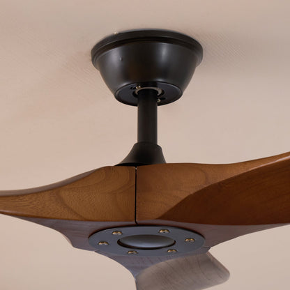 Ventilateur de Plafond en Bois Noyer – Silencieux, 6 Vitesses & Télécommande, Design Moderne