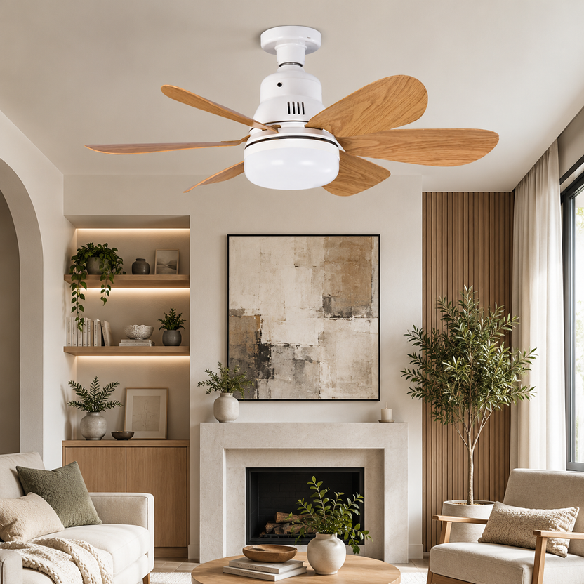 Ventilateur de Plafond Pales en Bois