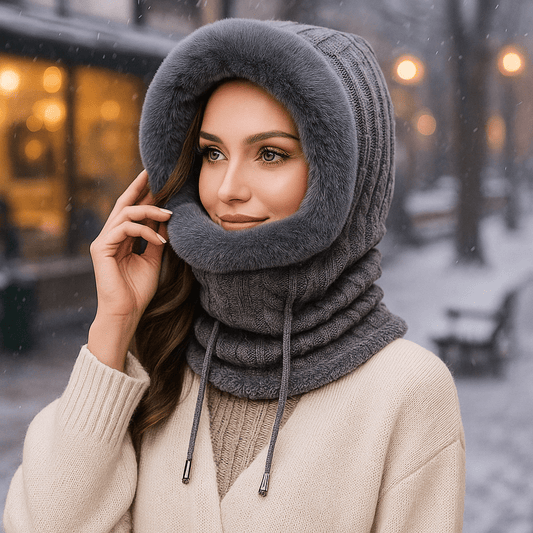écharpe à capuche femme, coloris gris