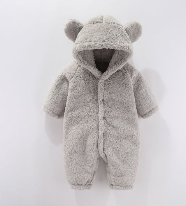 Combinaison polaire bébé à capuche, coloris Gris