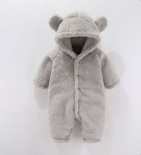 Combinaison polaire bébé à capuche, coloris Gris