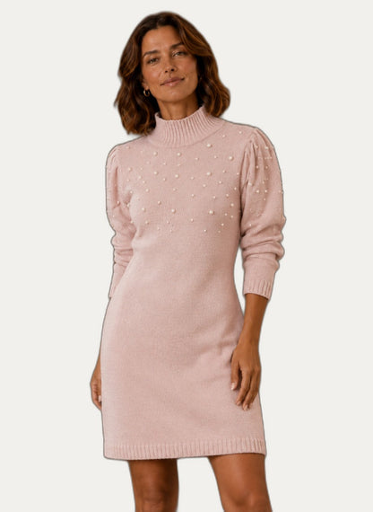 Robe en tricot coloris rose