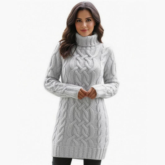 Robe Pull Col Roulé Femme