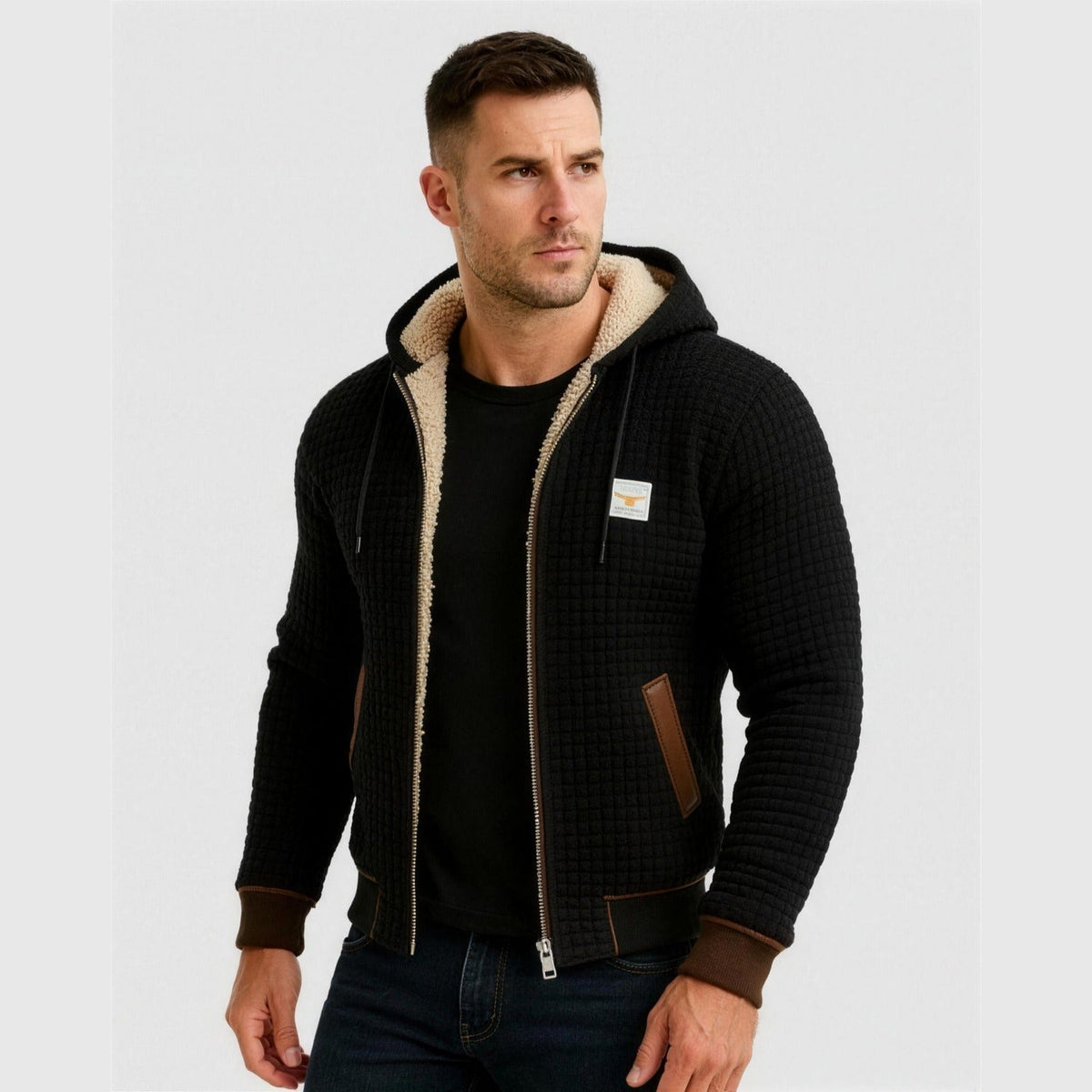 Veste Matelassée Homme Capuche Sherpa
