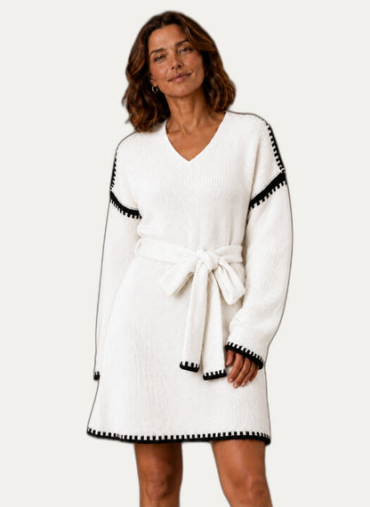 Robe en pulls femme coloris rouge