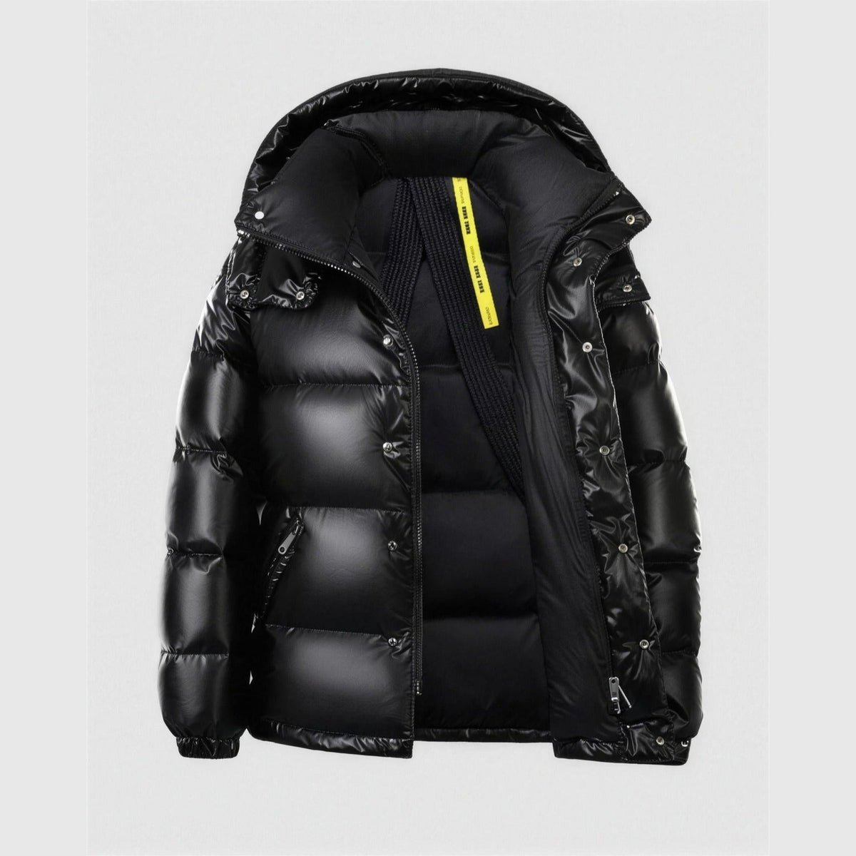 Doudoune homme à capuche manches longues, vue packshot face