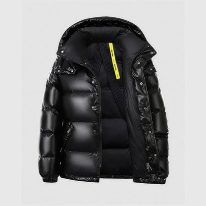 Doudoune homme à capuche manches longues, vue packshot face