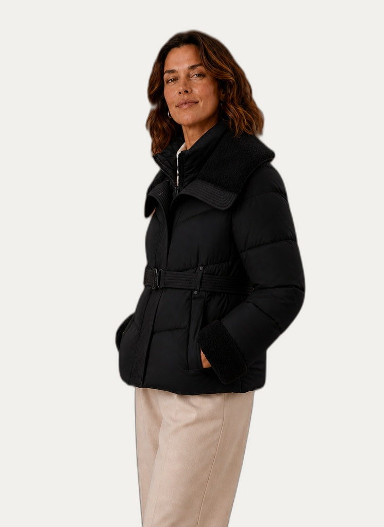 Veste hivernale femme, détail de la fermeture avant
