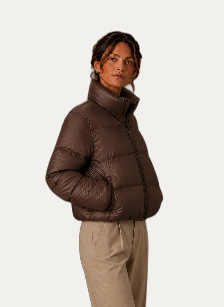Veste hivernale matelassée femme, détail de la construction matelassée
