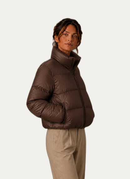 Veste hivernale matelassée femme, détail de la construction matelassée