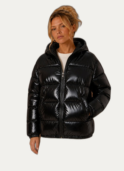 Veste hivernale gonflable femme coloris noir, vue de face