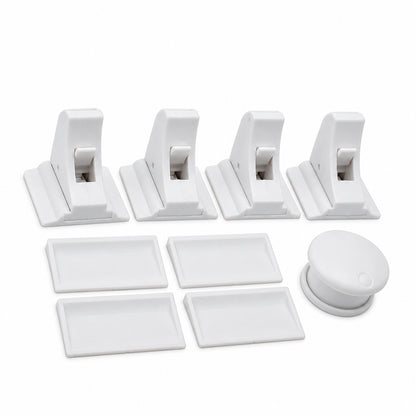Lot de 4 verrous magnétiques enfant avec clé