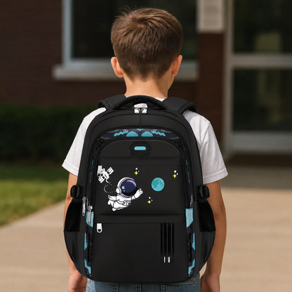 Sac à dos scolaire espace coloris noir imperméable