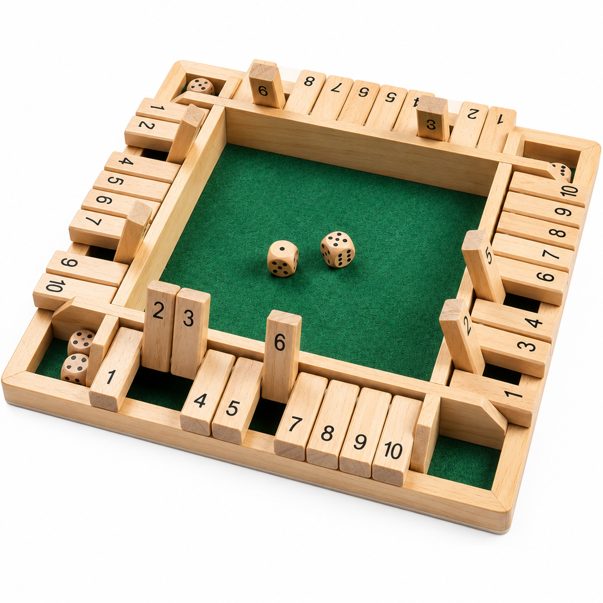 Jeu de société mathématique en bois, plateau complet avec pièces d'addition