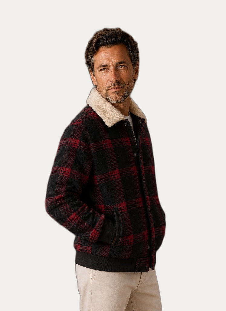 Veste bomber sherpa homme, vue de dos