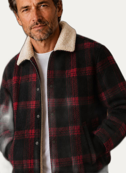 Veste bomber sherpa homme, détail des poignets côtelés