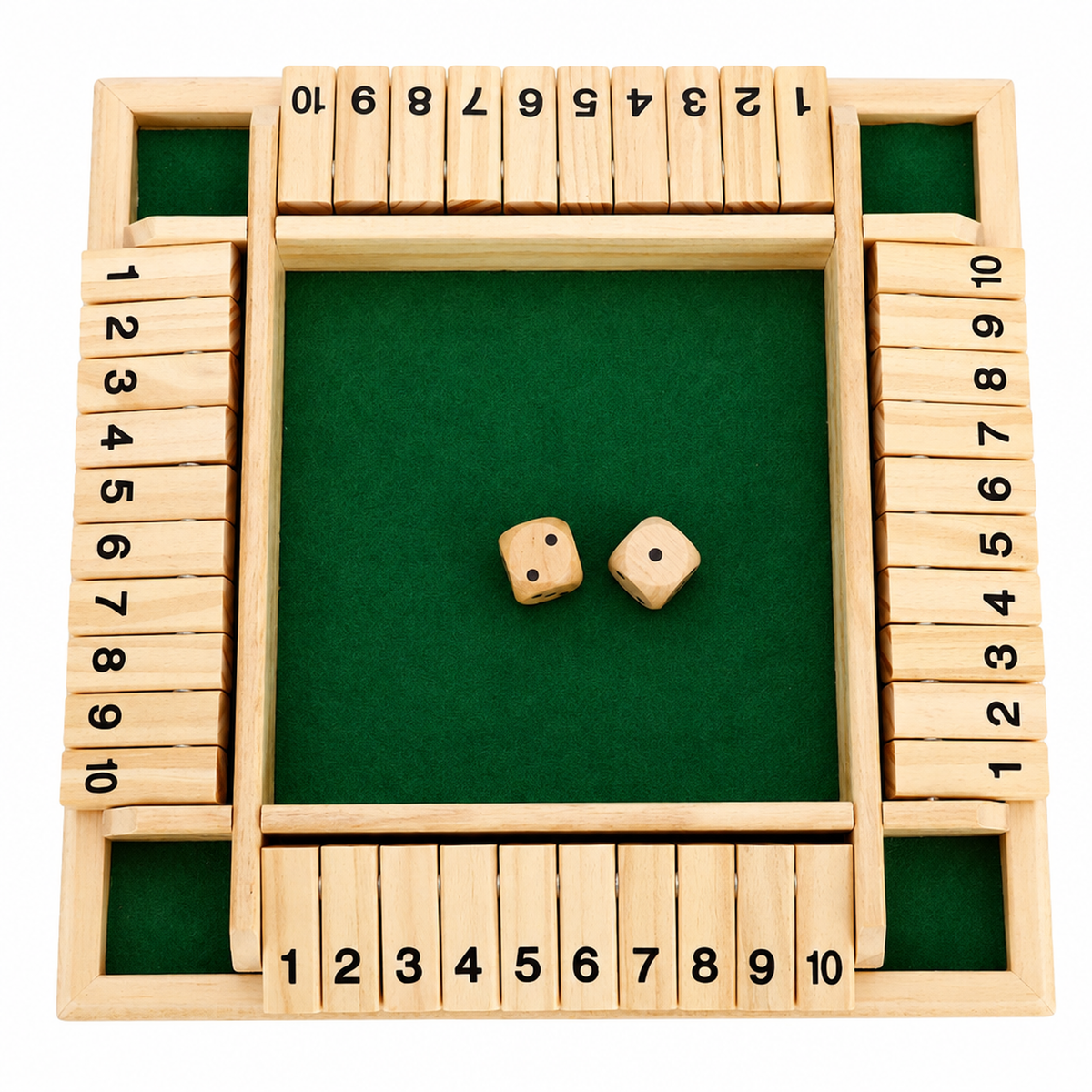 Gros plan sur le mécanisme d'addition du jeu en bois