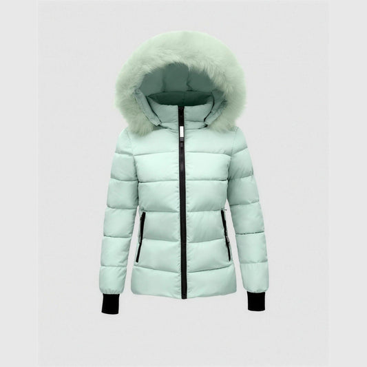 Doudoune Femme Capuche Fausse Fourrure